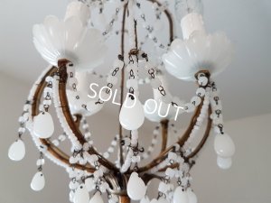 画像20: ホワイトオパリンガラスシャンデリア