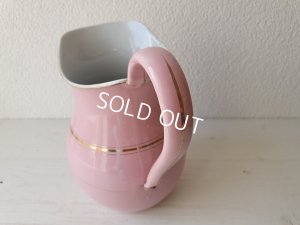 画像9: アンティークピンクホーローピッチャー&ベイスン