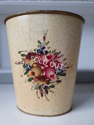 画像2: 手描き花柄くず入れ