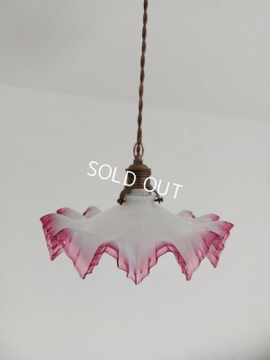 画像2: アンティークオパールセントガラスランプシェード