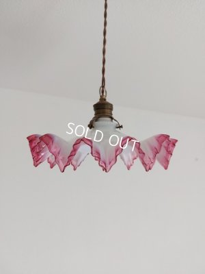 画像3: アンティークオパールセントガラスランプシェード