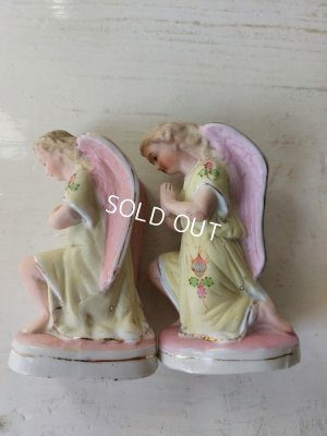 画像6: アンティークビスクペアエンジェル像