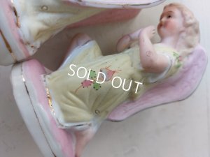 画像13: アンティークビスクペアエンジェル像