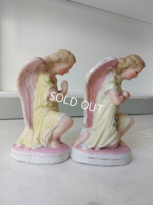 画像2: アンティークビスクペアエンジェル像