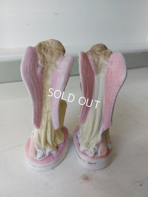 画像4: アンティークビスクペアエンジェル像