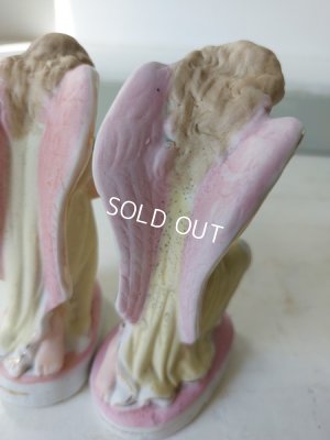 画像8: アンティークビスクペアエンジェル像