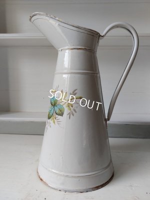 画像2: エトワール社ホーロー手描き花柄ピッチャー