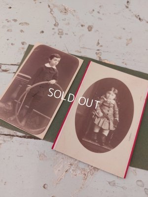 画像7: アンティーク横長ガラスリボンフォトスタンド