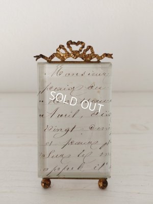 画像2: アンティーク厚ガラスリボンフォトスタンド