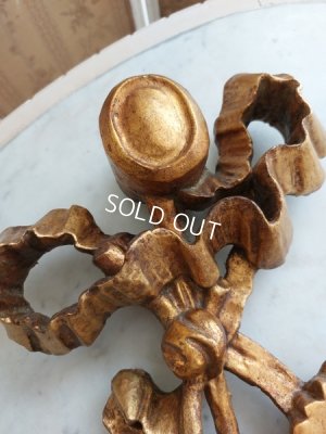 画像5: アンティークウッドローズ装飾パーツ