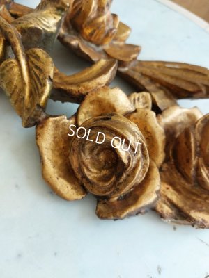 画像3: アンティークウッドローズ装飾パーツ