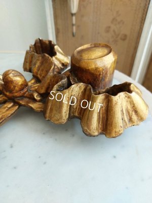 画像6: アンティークウッドローズ装飾パーツ