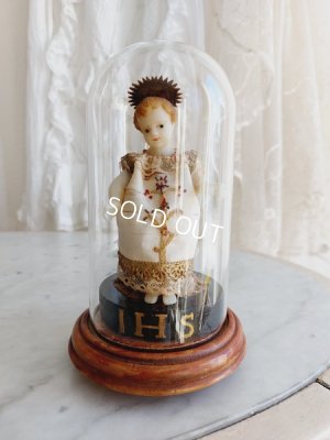 画像10: アンティークドーム付イエスワックスドール