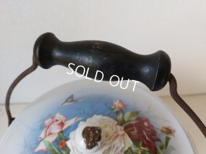 画像10: BFアンティークホーローローズ柄ペイル