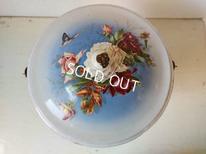 画像11: BFアンティークホーローローズ柄ペイル