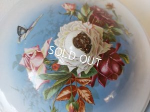 画像12: BFアンティークホーローローズ柄ペイル