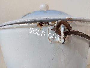 画像15: BFアンティークホーローローズ柄ペイル