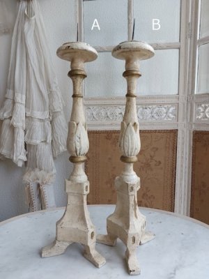 画像4: アンティークウッドキャンドルスティック