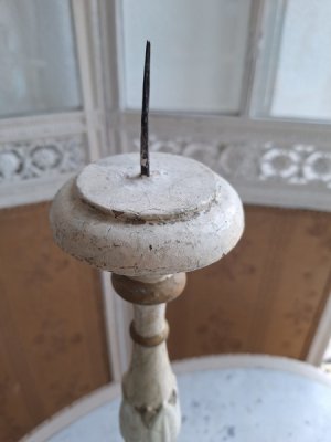 画像11: アンティークウッドキャンドルスティック