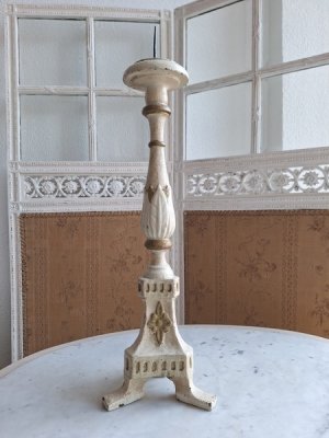 画像2: アンティークウッドキャンドルスティック