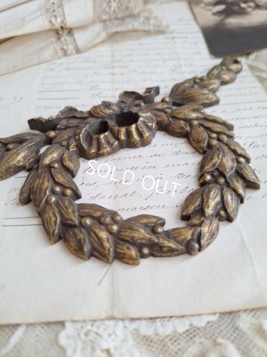 画像2: アンティークリースとリボンの装飾パーツ