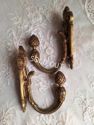 画像9: アンティークペア真鍮カーテンフック