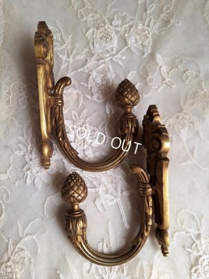 画像10: アンティークペア真鍮カーテンフック