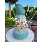 画像: アンティークホーロー花柄ピッチャー