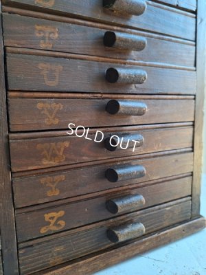 画像10: アンティークイニシャルテープキャビネット