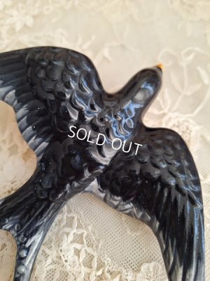 画像23: アンティーク陶器ツバメ2羽セット