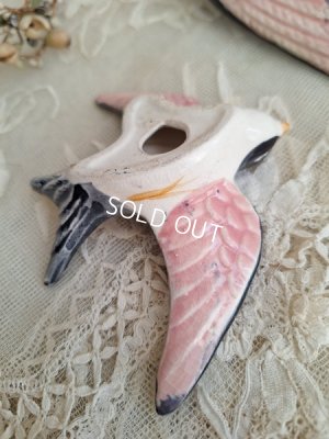 画像8: アンティーク陶器ツバメ2羽セット