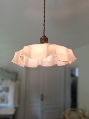 画像2: アンティークオパリンガラスシェード