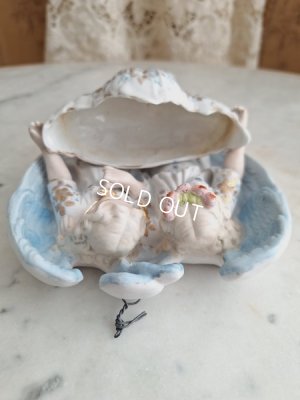 画像10: アンティークビスクダブルエンジェル聖水盤