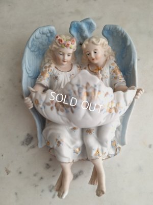 画像9: アンティークビスクダブルエンジェル聖水盤