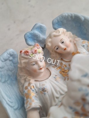 画像2: アンティークビスクダブルエンジェル聖水盤