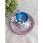 画像: ホーロー手描きローズ柄キャンドルスティック