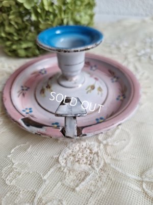 画像8: ホーロー手描きローズ柄キャンドルスティック