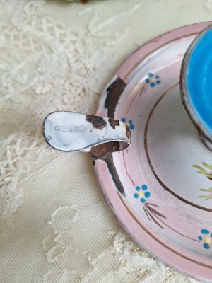 画像10: ホーロー手描きローズ柄キャンドルスティック