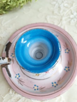 画像3: ホーロー手描きローズ柄キャンドルスティック