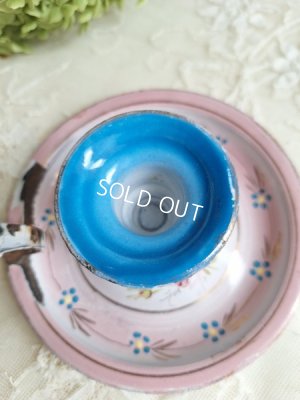 画像3: ホーロー手描きローズ柄キャンドルスティック