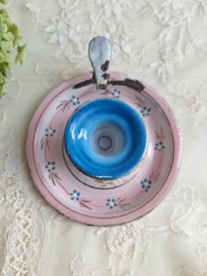 画像11: ホーロー手描きローズ柄キャンドルスティック