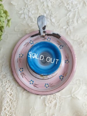 画像11: ホーロー手描きローズ柄キャンドルスティック