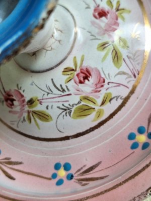 画像2: ホーロー手描きローズ柄キャンドルスティック