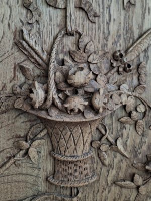 画像4: 花かごレリーフウッドパネル