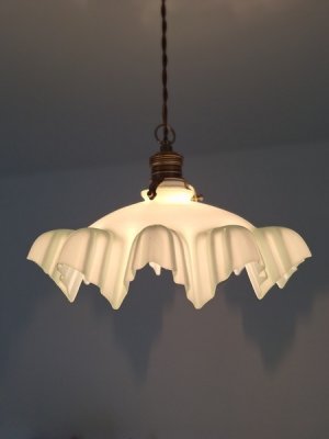 画像2: アンティークオパリンガラスシェード