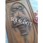 画像: ウッド花かごレリーフパネル