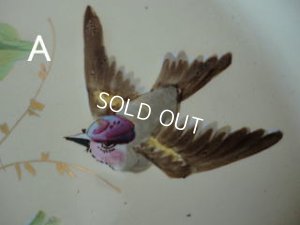 画像3: ホーロー製小鳥とローズ柄手描きプレート