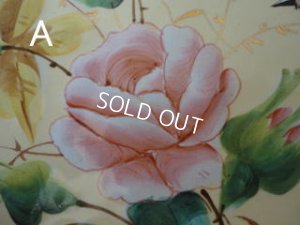 画像5: ホーロー製小鳥とローズ柄手描きプレート