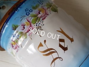 画像2: ホーロー手描きローズ柄セル缶