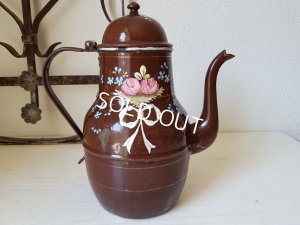 画像5: ホーローリボンとローズ柄コーヒーポット